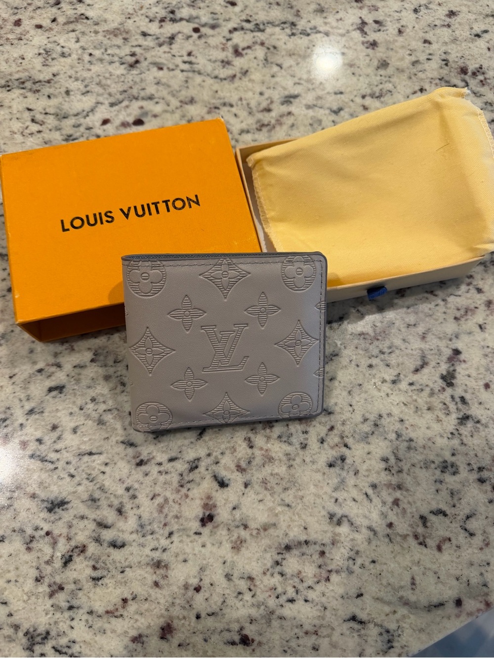 Men’s Gray Monogram Bi-Fold Wallet